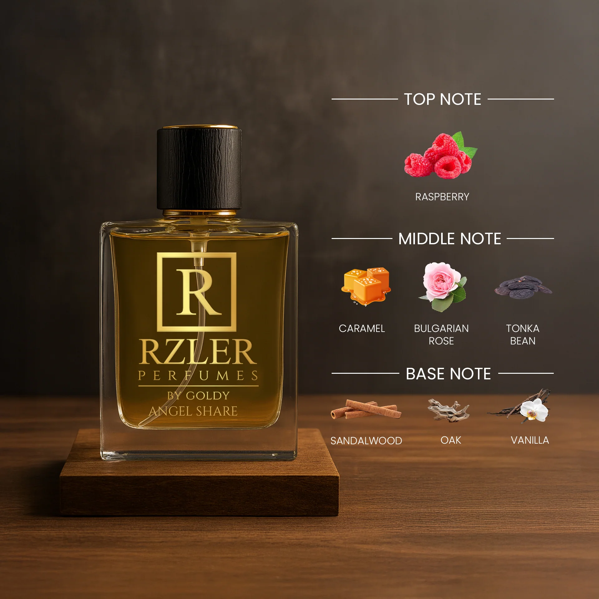 RZLER Angel Share Floral Fruity Gourmand Perfume for Men– 50 ml | Cognac, Tonka Bean & Vanilla Notes - Image 2