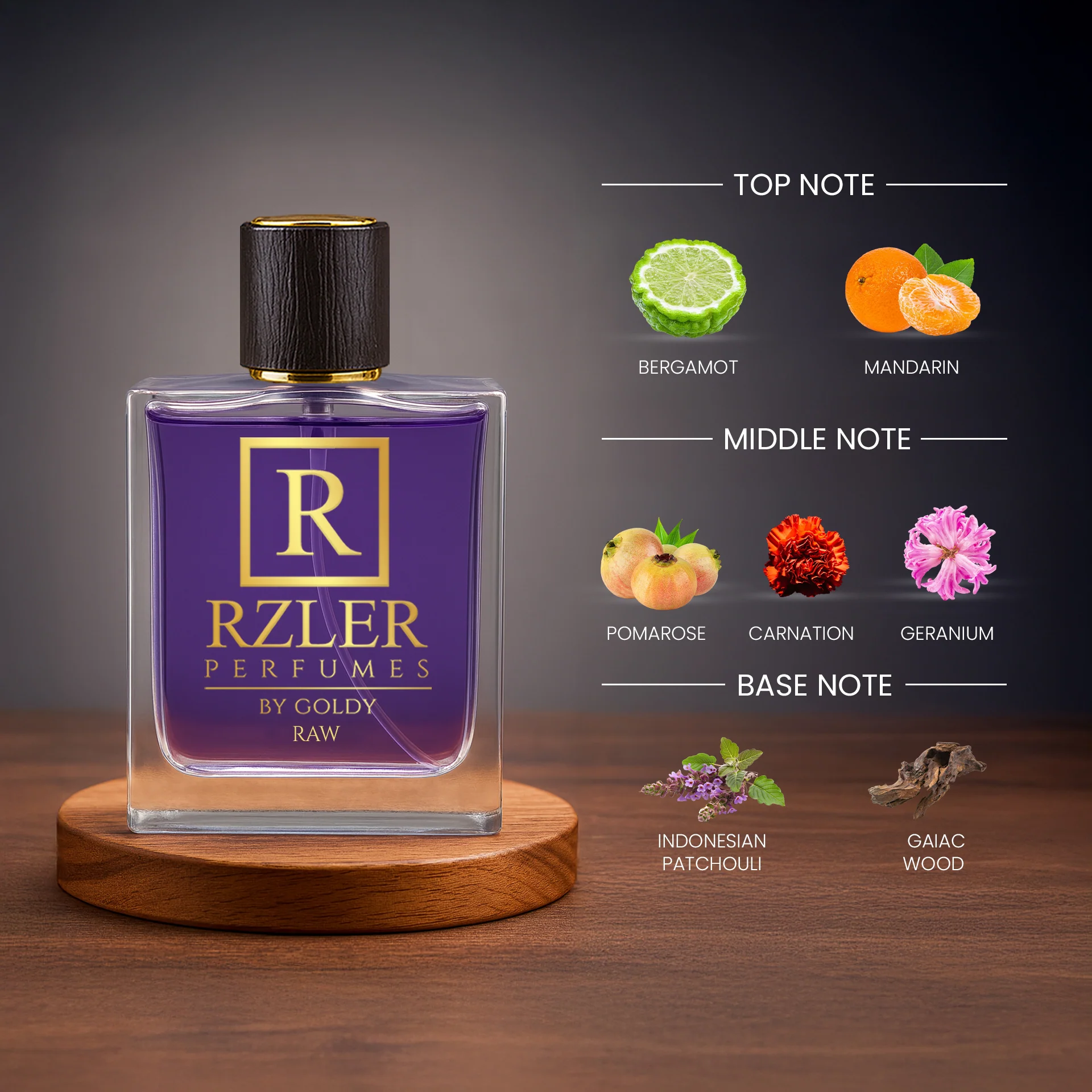 RZLER RAW Perfume for Men – 50 ml | Fresh Aquatic Woody Notes - Image 2
